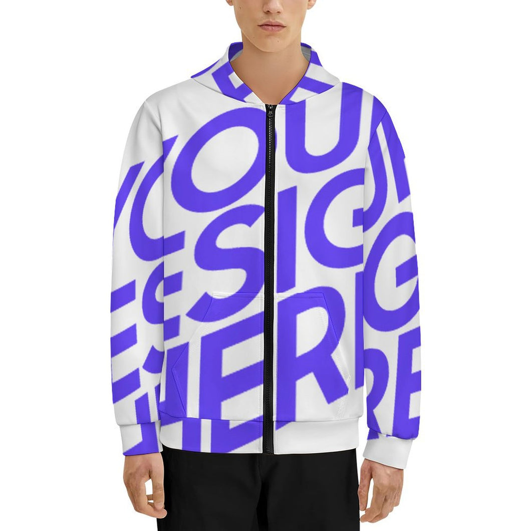 Sudadera con capucha y cremallera para adolescentes LM516 personalizado con patrón foto texto (impresión de imagen única)