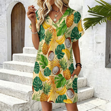 Cargar imagen en el visor de la galería, Casual Flared Sleeve V-Neck Dress 1 (3)
