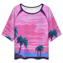 Cargar imagen en el visor de la galería, Camiseta Hombros Caídos Personalizable | Top Cuello Barco Mujer
