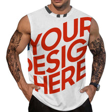 Cargar imagen en el visor de la galería, Camiseta sin mangas para hombre A66K personalizado con patrón foto texto (impresión de imágenes múltiples)
