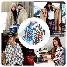 Cargar imagen en el visor de la galería, Manta con capucha unisex NDP08 personalizado con patrón foto texto (impresión de imágenes múltiples)
