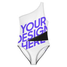 Cargar imagen en el visor de la galería, Traje de baño de una pieza de malla adelgazante sexy para mujer SDS504 personalizado con patrón foto texto (impresión de imagen única)
