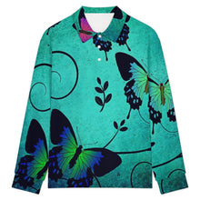 Cargar imagen en el visor de la galería, Breathable Polo-Neck Long Sleeve T-Shirt Butterfly, Gothic
