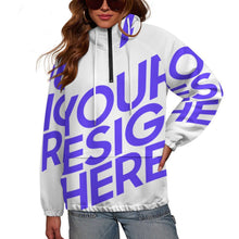 Cargar imagen en el visor de la galería, Sudadera con capucha de doble capa con bolsillos (forrada) para mujer MWL683 personalizado con patrón foto texto (impresión de imagen única)
