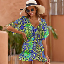 Cargar imagen en el visor de la galería, Salida de Baño Personalizada Mujer | Vestido Playa Escote V | Cover-Up
