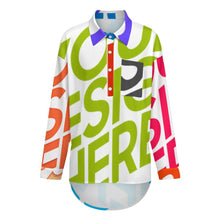 Cargar imagen en el visor de la galería, Camisa de mujer con hombros caídos LM554 personalizado con patrón foto texto (impresión de imágenes múltiples)
