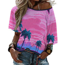Cargar imagen en el visor de la galería, Camiseta Hombros Caídos Personalizable | Top Cuello Barco Mujer
