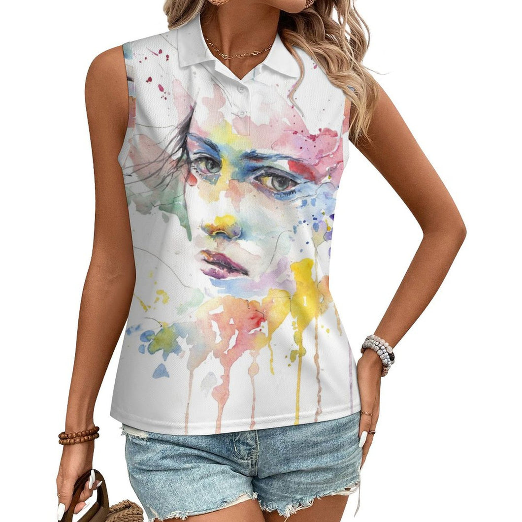 Polo Sin Mangas Mujer Personalizable | Tejido Malla Transpirable