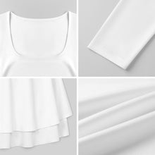 Cargar imagen en el visor de la galería, Vestido mini para mujer con escote cuadrado, volante y personalización gráfica
