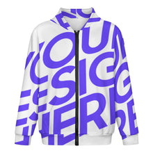 Cargar imagen en el visor de la galería, Sudadera con capucha y cremallera para adolescentes LM516 personalizado con patrón foto texto (impresión de imagen única)
