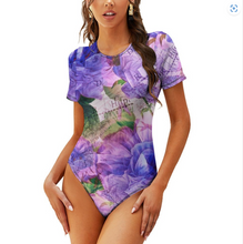 Cargar imagen en el visor de la galería, Body de mujer de manga corta y cuello redondo JJ1209 personalizado con patrón foto texto (impresión de imágenes múltiples)
