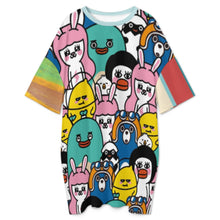 Cargar imagen en el visor de la galería, Camisón de pijama suelto de seda helada para mujer talla grande LM475 personalizado con patrón foto texto (impresión de imágenes múltiples)
