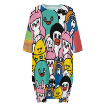 Cargar imagen en el visor de la galería, Camisón de pijama suelto de seda helada para mujer talla grande LM475 personalizado con patrón foto texto (impresión de imágenes múltiples)
