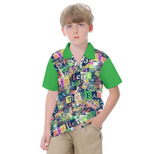 Cargar imagen en el visor de la galería, Camisa infantil de manga corta de algodón puro con cuello cubano SDS012 personalizado con patrón foto texto
