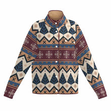 Cargar imagen en el visor de la galería, Camisas casuales de polar para mujer MWL505 con cuello alto personalizado con patrón foto texto
