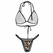 Cargar imagen en el visor de la galería, Traje de baño conjunto de bikini triangular push-up para mujer 2 piezas J195D57 con sujetador de cordones personalizado con foto patrón texto (impresión de imagen única)
