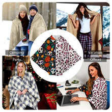 Cargar imagen en el visor de la galería, Manta con capucha unisex NDP08 personalizado con patrón foto texto (impresión de imágenes múltiples)
