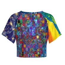 Cargar imagen en el visor de la galería, Camiseta crop top para mujer NT29 personalizado con patrón foto texto (impresión de imágenes múltiples)
