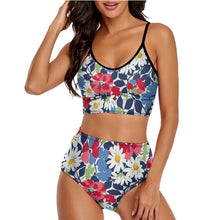 Cargar imagen en el visor de la galería, Conjunto de bikini de dos piezas con bustier para mujer BK2139 personalizado con patrón foto texto (impresión de imágenes múltiples)
