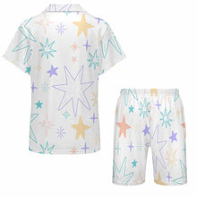 Cargar imagen en el visor de la galería, Conjunto de pijama de manga corta para niños LM131 con texto personalizado con patrón foto texto (impresión de imagen única)

