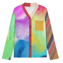 Cargar imagen en el visor de la galería, Conjunto de pijama de manga larga con cuello en V para mujer B99TZ personalizado con nombre y texto (diseño de varias imágenes)
