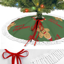 Cargar imagen en el visor de la galería, Falda para árbol de Navidad (estilo flecos) (diferentes imágenes en ambos lados) personalizado con patrón foto texto
