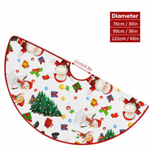Cargar imagen en el visor de la galería, Falda para árbol de Navidad cubierta para árbol de Navidad (borde rojo) (misma imagen en ambos lados) personalizado con patrón foto texto
