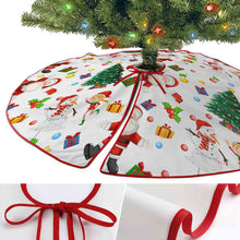 Cargar imagen en el visor de la galería, Falda para árbol de Navidad cubierta para árbol de Navidad (borde rojo) (misma imagen en ambos lados) personalizado con patrón foto texto
