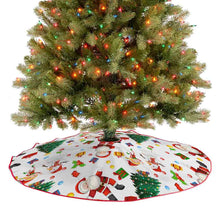 Cargar imagen en el visor de la galería, Falda para árbol de Navidad cubierta para árbol de Navidad (borde rojo) (misma imagen en ambos lados) personalizado con patrón foto texto
