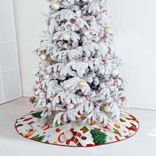 Cargar imagen en el visor de la galería, Falda para árbol de Navidad cubierta para árbol de Navidad (borde rojo) (misma imagen en ambos lados) personalizado con patrón foto texto

