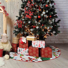 Cargar imagen en el visor de la galería, Falda para árbol de Navidad cubierta para árbol de Navidad (borde rojo) (misma imagen en ambos lados) personalizado con patrón foto texto
