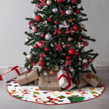 Cargar imagen en el visor de la galería, Falda para árbol de Navidad cubierta para árbol de Navidad (borde rojo) (misma imagen en ambos lados) personalizado con patrón foto texto
