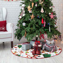 Cargar imagen en el visor de la galería, Falda para árbol de Navidad cubierta para árbol de Navidad (borde rojo) (misma imagen en ambos lados) personalizado con patrón foto texto
