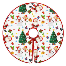Cargar imagen en el visor de la galería, Falda para árbol de Navidad cubierta para árbol de Navidad (borde rojo) (misma imagen en ambos lados) personalizado con patrón foto texto
