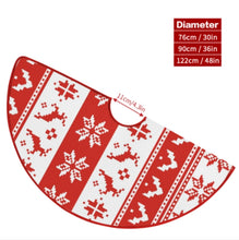 Cargar imagen en el visor de la galería, Falda para árbol de Navidad (borde rojo) (diferentes imágenes en ambos lados) personalizado con patrón foto texto
