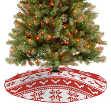 Cargar imagen en el visor de la galería, Falda para árbol de Navidad (borde rojo) (diferentes imágenes en ambos lados) personalizado con patrón foto texto
