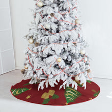 Cargar imagen en el visor de la galería, Falda para árbol de Navidad (borde rojo) (diferentes imágenes en ambos lados) personalizado con patrón foto texto
