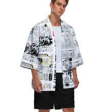 Cargar imagen en el visor de la galería, Kimono chaqueta top cárdigan camisa japonesa retro con manga 3/4 para hombre ZS904 personalizado con foto patrón texto (impresión de imágenes múltiples)
