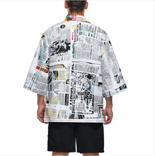 Cargar imagen en el visor de la galería, Kimono chaqueta top cárdigan camisa japonesa retro con manga 3/4 para hombre ZS904 personalizado con foto patrón texto (impresión de imágenes múltiples)
