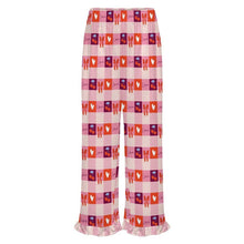Cargar imagen en el visor de la galería, Pantalones de pijama con volantes para mujer NSHYBSK personalizados con patrón foto texto (impresión de imagen única)
