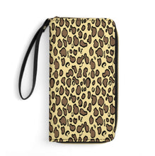 Cargar imagen en el visor de la galería, Cartera larga de cuero con cordón personalizado con patrón foto texto (diferentes imágenes en la parte delantera y trasera)
