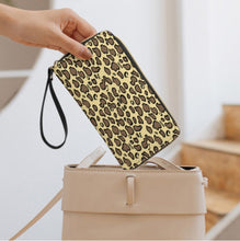 Cargar imagen en el visor de la galería, Cartera larga de cuero con cordón personalizado con patrón foto texto (diferentes imágenes en la parte delantera y trasera)
