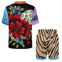 Cargar imagen en el visor de la galería, Pijama de manga corta para mujer LM093 con diseño personalizado con patrón foto texto (impresión de imágenes múltiples)
