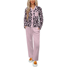 Cargar imagen en el visor de la galería, Pijama de manga larga con cuello en V para mujer B99TZ personalizado con patrón foto texto (impresión de imagen única)
