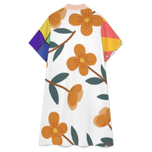 Cargar imagen en el visor de la galería, Vestido camisero midi de manga corta para mujer B15Q personalizado con patrón foto texto (impresión de imágenes múltiples)
