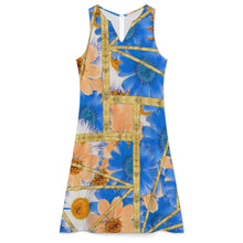 Cargar imagen en el visor de la galería, Vestido de mujer de 2 piezas con escote en V (vestido sin mangas + abrigo tipo chal) A77Q personalizado con patrón foto texto (impresión de imagen única)
