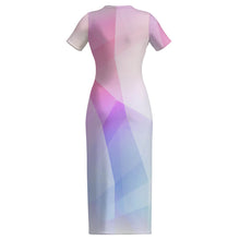 Cargar imagen en el visor de la galería, Vestido midi ajustado de manga corta MXLD151 para mujer RRDCQ personalizado con patrón foto texto (impresión de imagen única)
