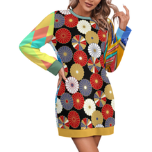 Cargar imagen en el visor de la galería, Vestido Suéter de Manga Larga para Mujer LM565 personalizado con patrón foto texto (impresión de imágenes múltiples)
