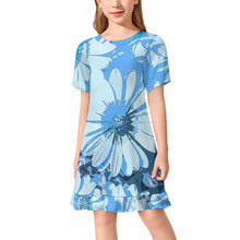 Cargar imagen en el visor de la galería, Vestido de verano para niñas vestido de manga corta F5Q personalizado con patrón foto texto (impresión de imagen única)
