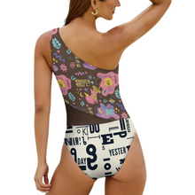 Cargar imagen en el visor de la galería, Traje de baño de una pieza de malla adelgazante sexy para mujer SDS504 personalizado con patrón foto texto (Impresión Completa de múltiples imágenes)

